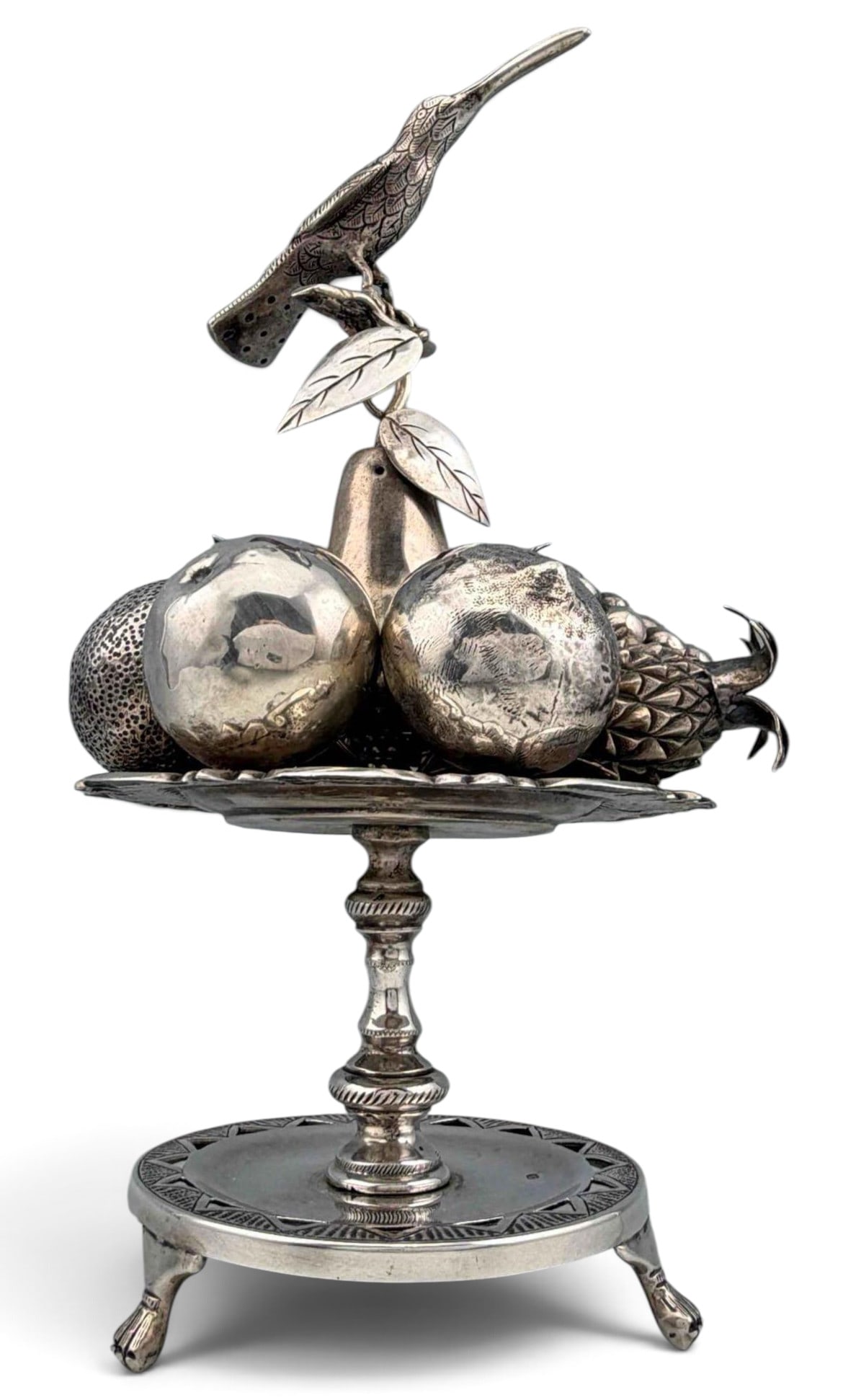 Portuguese 10 Dinheiros Silver Figural Paliteiro, 19th Century (1 of 15)