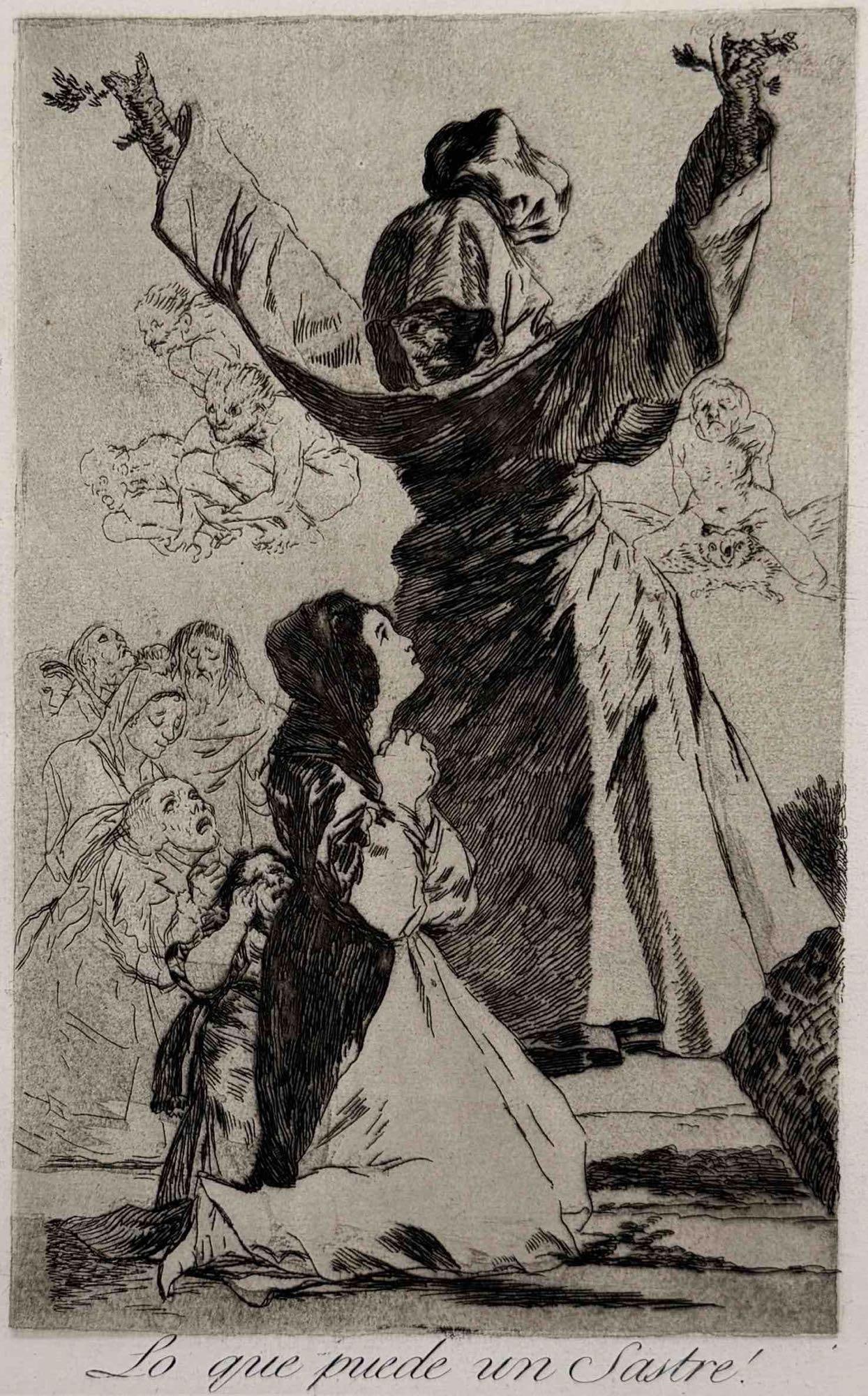 Francisco Goya (Spanish, 1746-1828), Lo Que Puede Un Sastre!, Los Caprichos, Plate 52, Aquatint: Francisco Goya (Spanish, 1746-1828), Lo que puede un sastre! / What a Tailor Can Do!, plate 52 from Los Caprichos. Etching and aquatint on paper, with Spanish title printed below the image. Ferdinand 