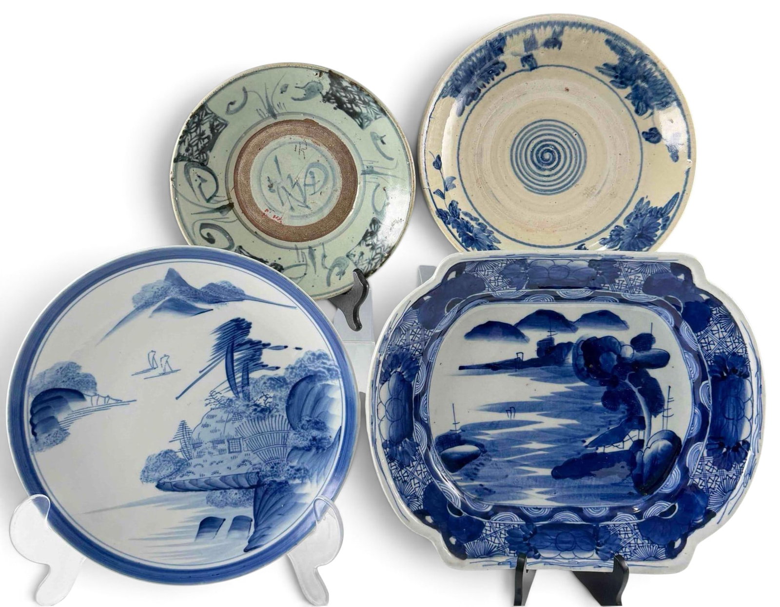 Group Of Four Asian Blue & White Porcelain Dishes (1 of 19)