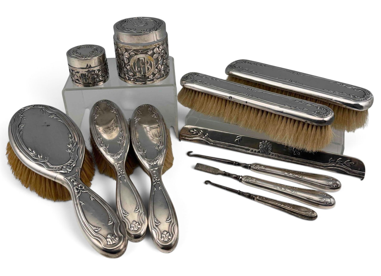 Sterling Silver Eleven Piece Vanity Set (1 of 19)