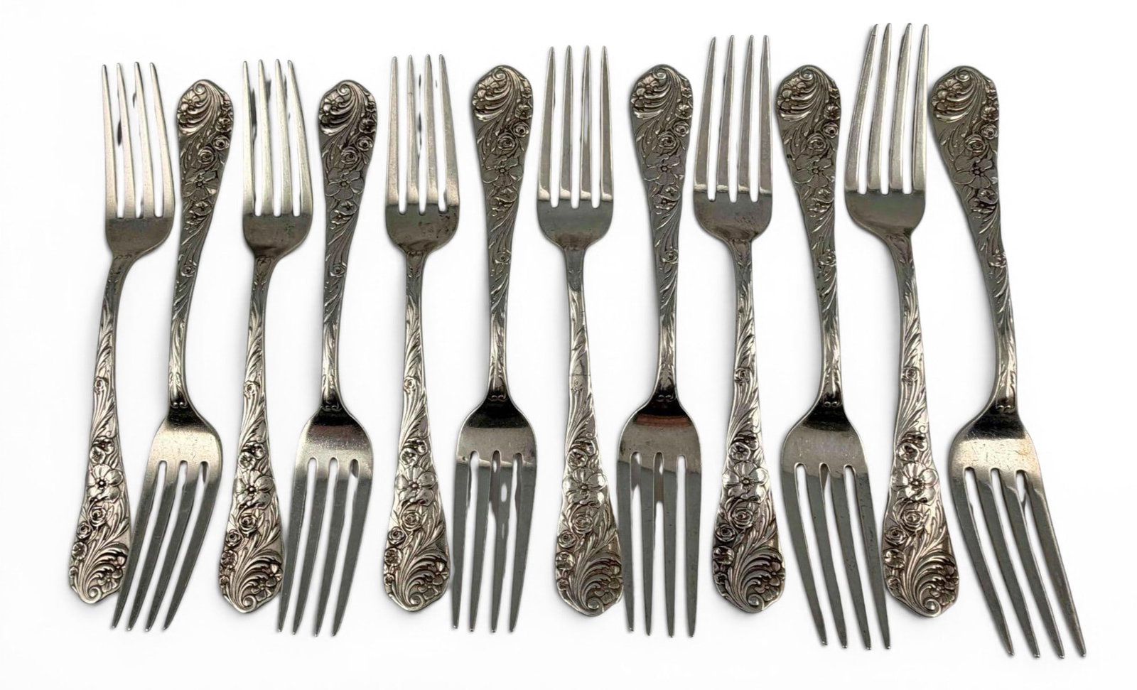 Set Of Twelve Art Nouveau Sterling Silver Dinner Forks (1 of 7)