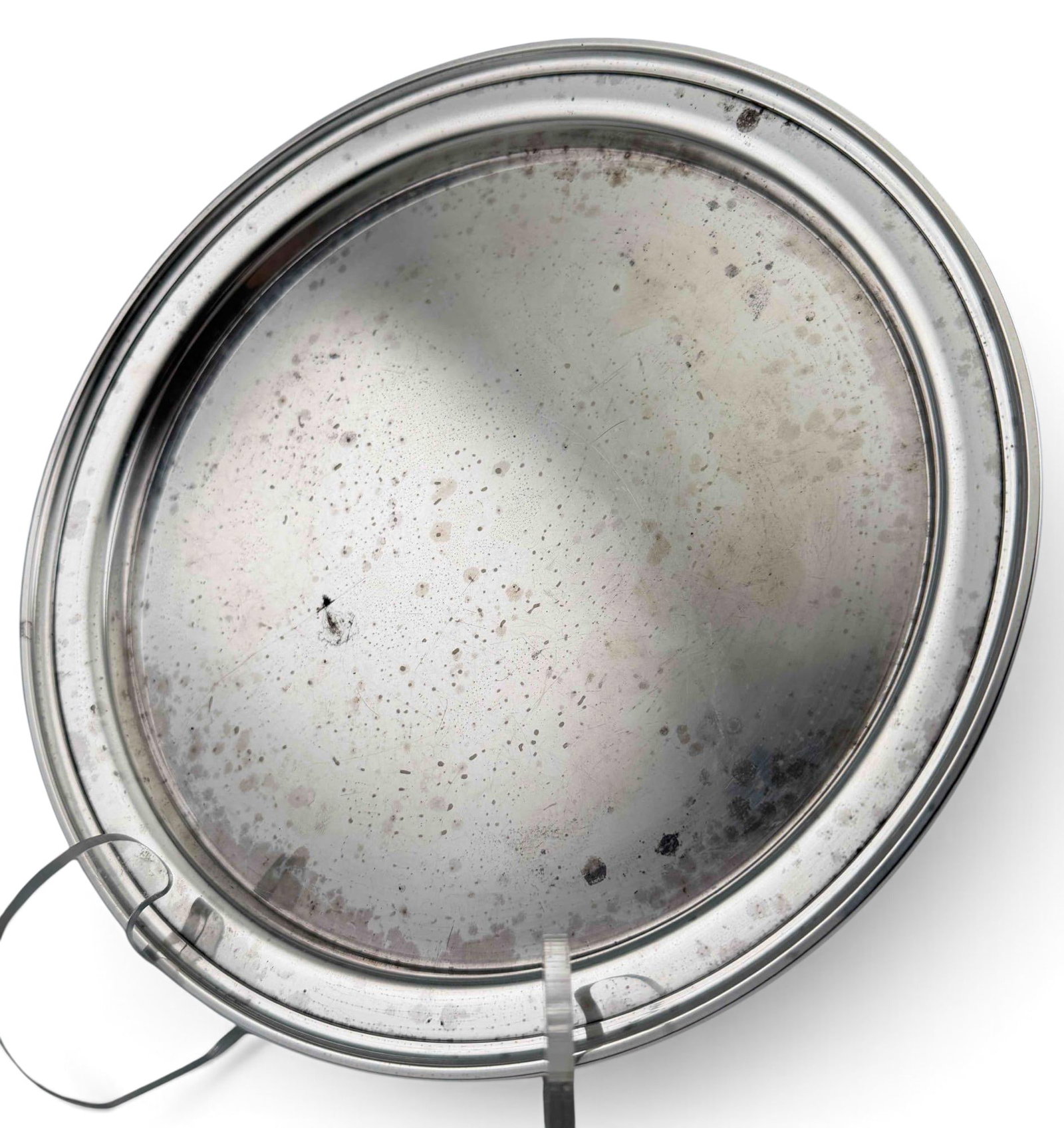 Sterling Silver Serving Plate: Sterling Silver Serving Plate, 367.5g. Marked "STERLING." Approximately 9.75in wide. ALL CREDIT CARDS WILL BE MANUALLY VERIFIED PRIOR TO SHIPMENT.