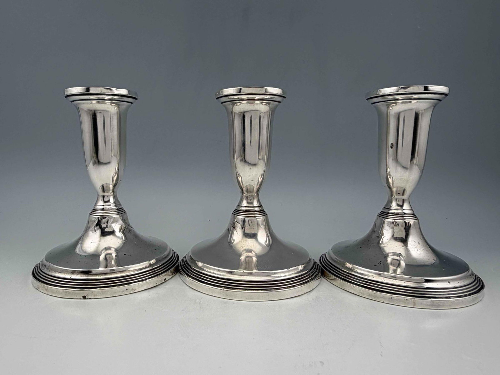 Three Sterling Silver Candlesticks - 3