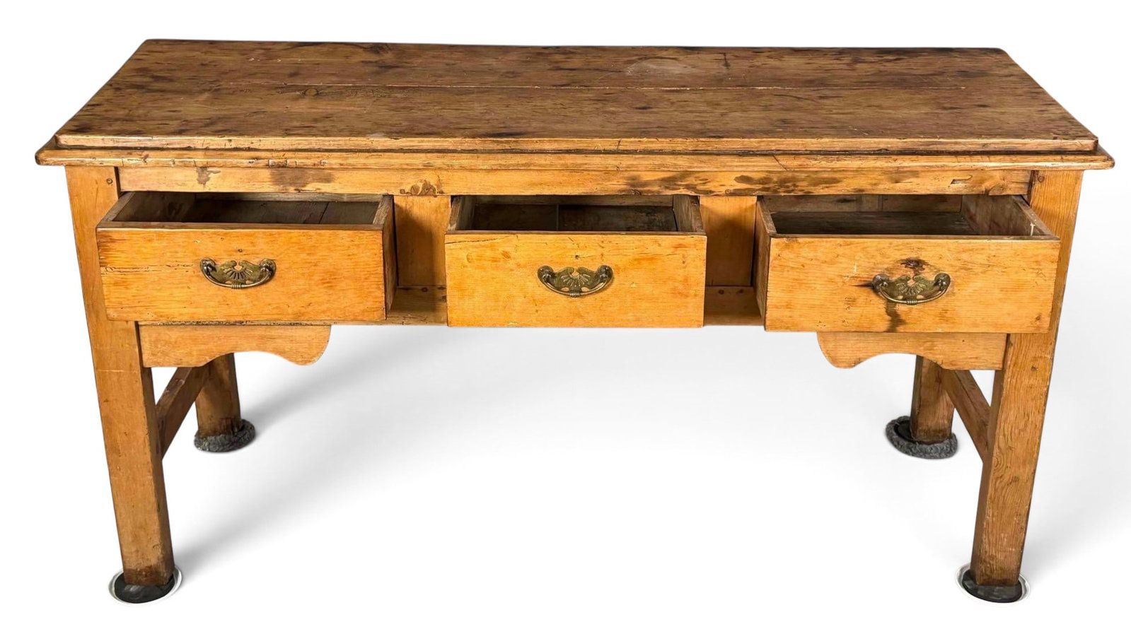 19th Century Pine Three-Drawer Serving Table - 3