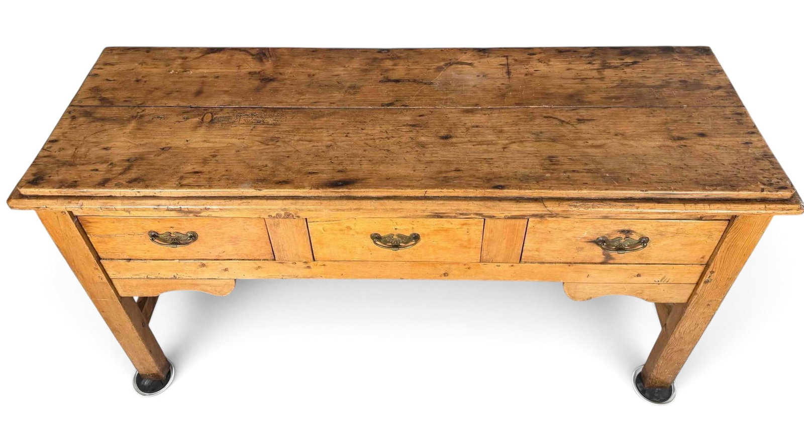 19th Century Pine Three-Drawer Serving Table - 6