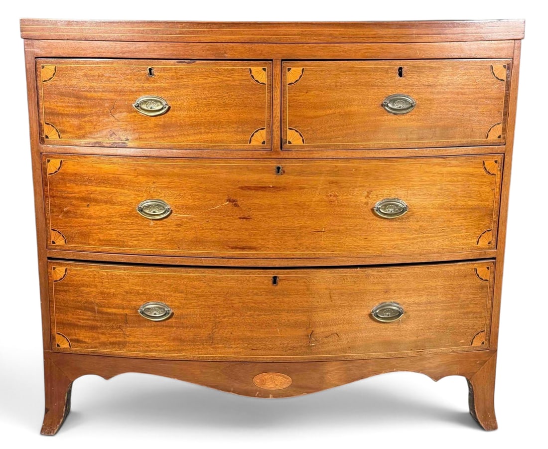 Federal Style Bowfront Mahogany Chest Of Drawers (1 of 17)