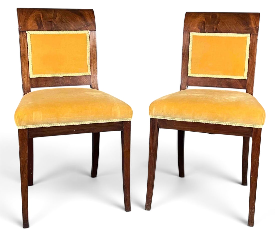 Pair Of Empire Mahogany Side Chairs (1 of 14)