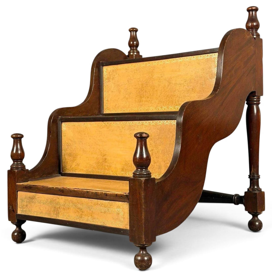 Leather Mounted Mahogany Library Step (1 of 10)