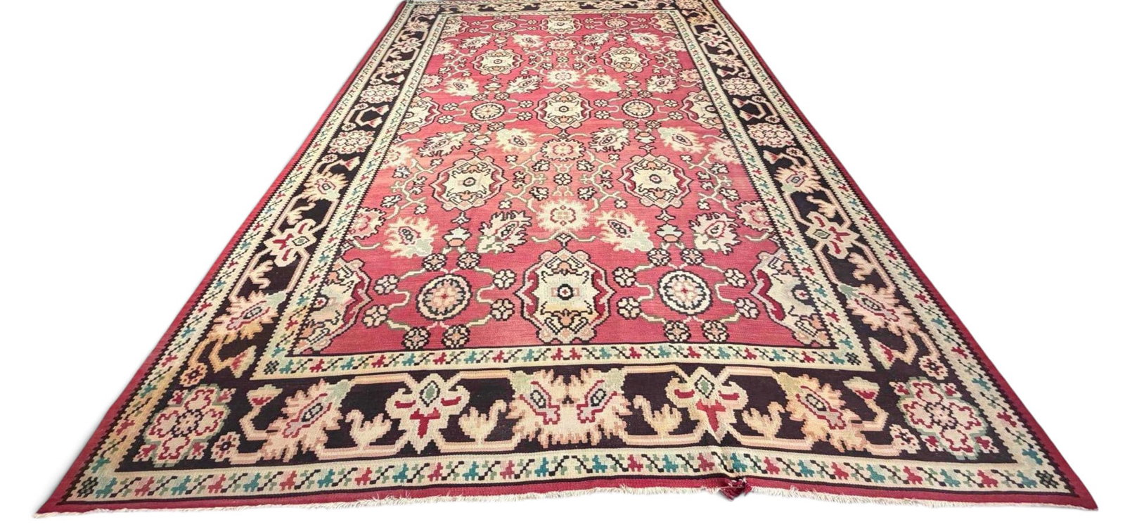Vintage Flatweave Kilim Area Rug With Floral Design (1 of 20)