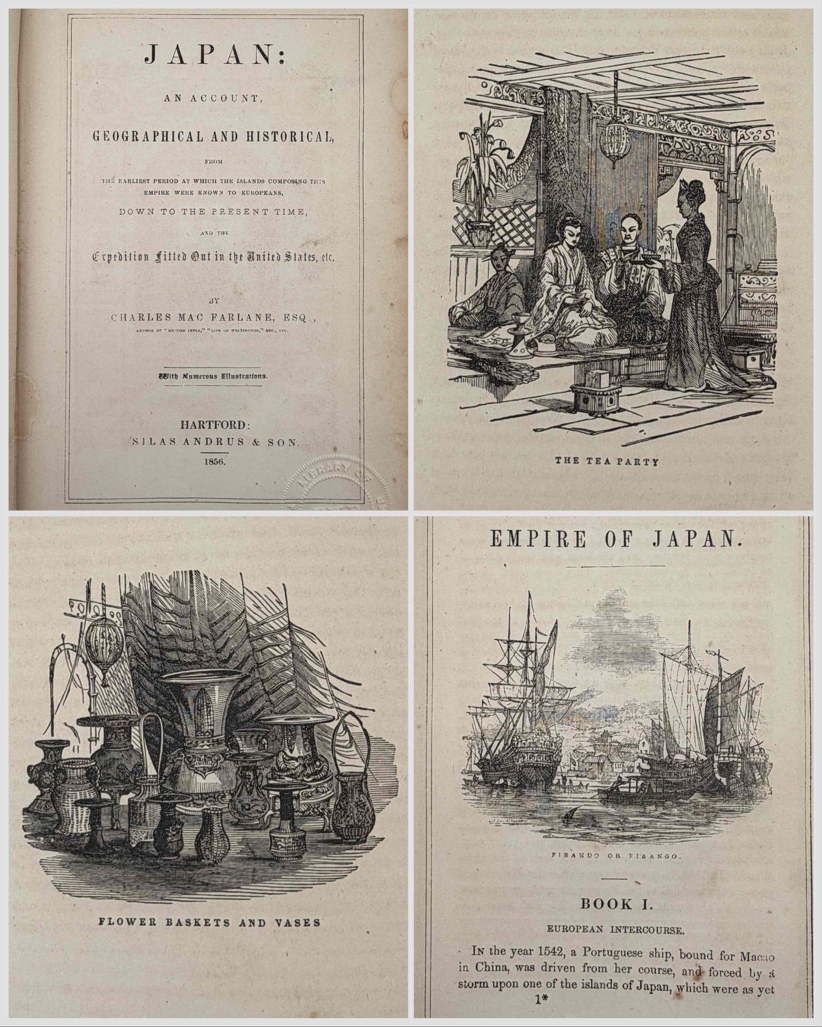 Charles MacFarlane, Japan: An Account Geographical And Historical, Silas Andrus & Son, 1856: Charles MacFarlane, Japan: An Account Geographical And Historical, Silas Andrus & Son, 1856. Approximately 9.37H x 6.37W x 1.62D in.
