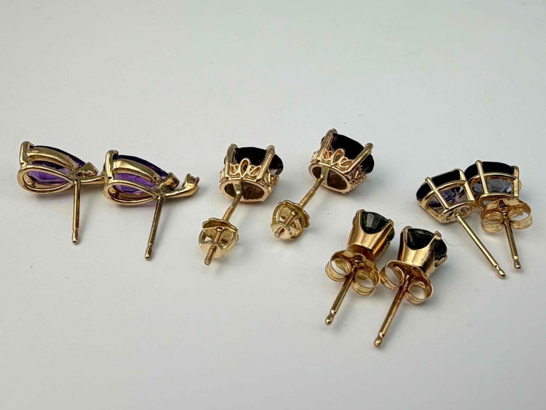14K Gem Set Earrings - 10
