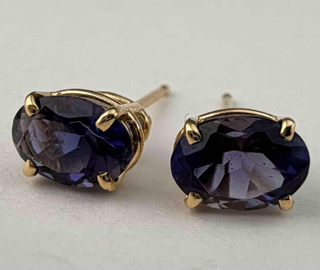 14K Gem Set Earrings - 8