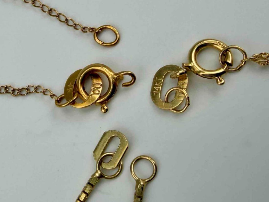 Three 14k Chains For Repair - 2