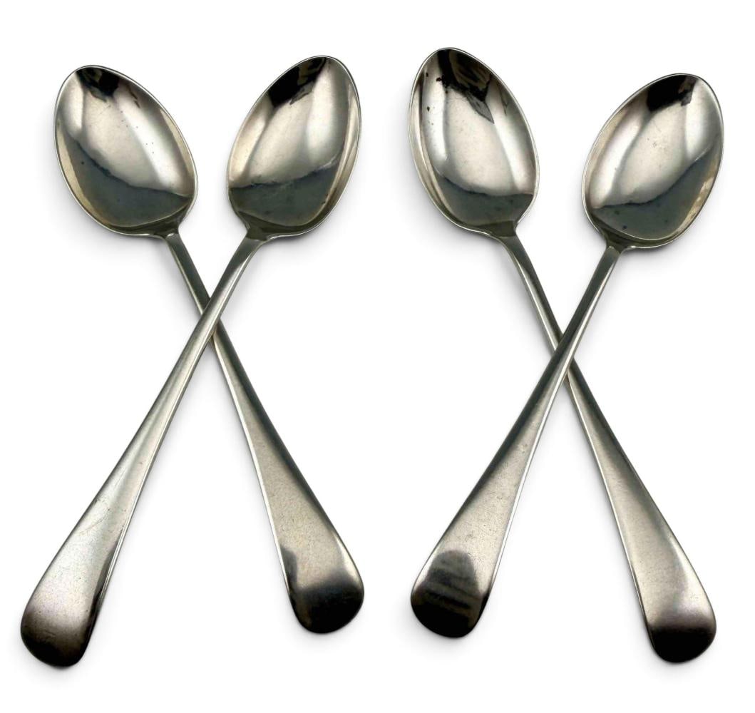 Set Of Four Sterling Silver Teaspoons: Set Of Four Sterling Silver Teaspoons, 53.1g. Marked for Sterling, Birmingham. "J.G Ltd." maker's mark. Approximately 4.5L x 0.94W in. ALL CREDIT CARDS WILL BE MANUALLY VERIFIED PRIOR TO SHIPMENT.