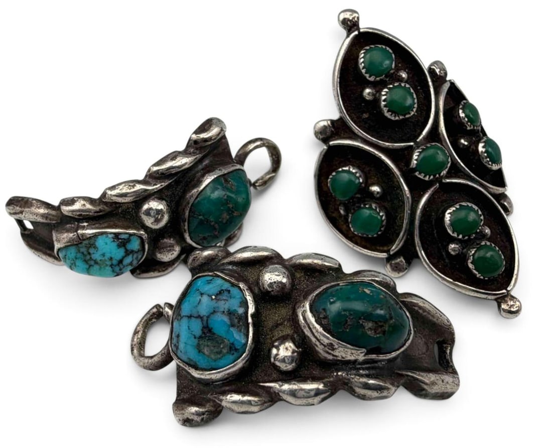 Old Pawn Native American Sterling Silver, Saddle Ring & Henry H. Begay Watch Tips (1 of 5)