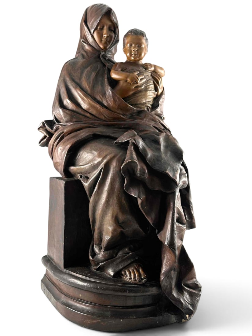 Friedrich Goldscheider (1845-1897), Virgin & Child, After Nicolo Barabino, Terracotta Sculpture (1 of 16)