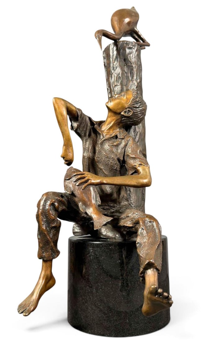 James Harrison Smith, It's My Fish, Bonze On Stone Base (1 of 9)