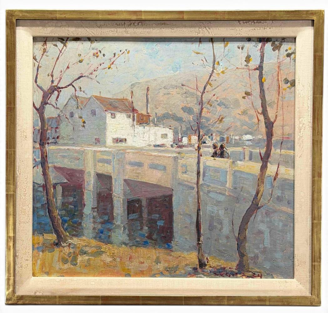Selden Connor Gile (American, 1877-1947), Laundry Bridge, Oil On Board - 2