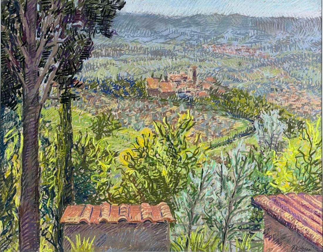 Terry Hogan (California, 1951-2022), Impressionist Style Hillside Landscape, Pastel On Paper (1 of 9)