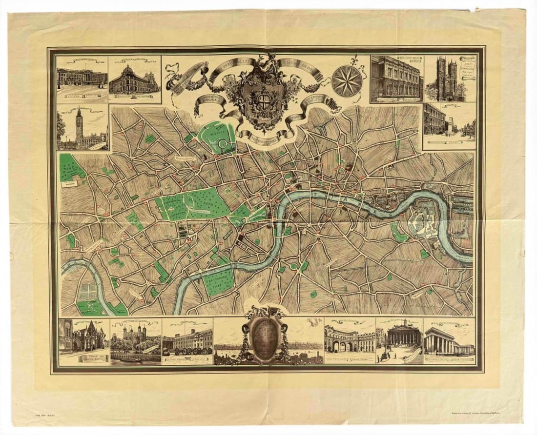 Enid Koelle 1931 London Underground Map: Enid Koelle 1931 London Underground Map, Original 1931 London Underground map designed by Enid Koelle, printed by Waterlow & Sons Ltd. and published by the Underground Electric Railways Company Ltd. T