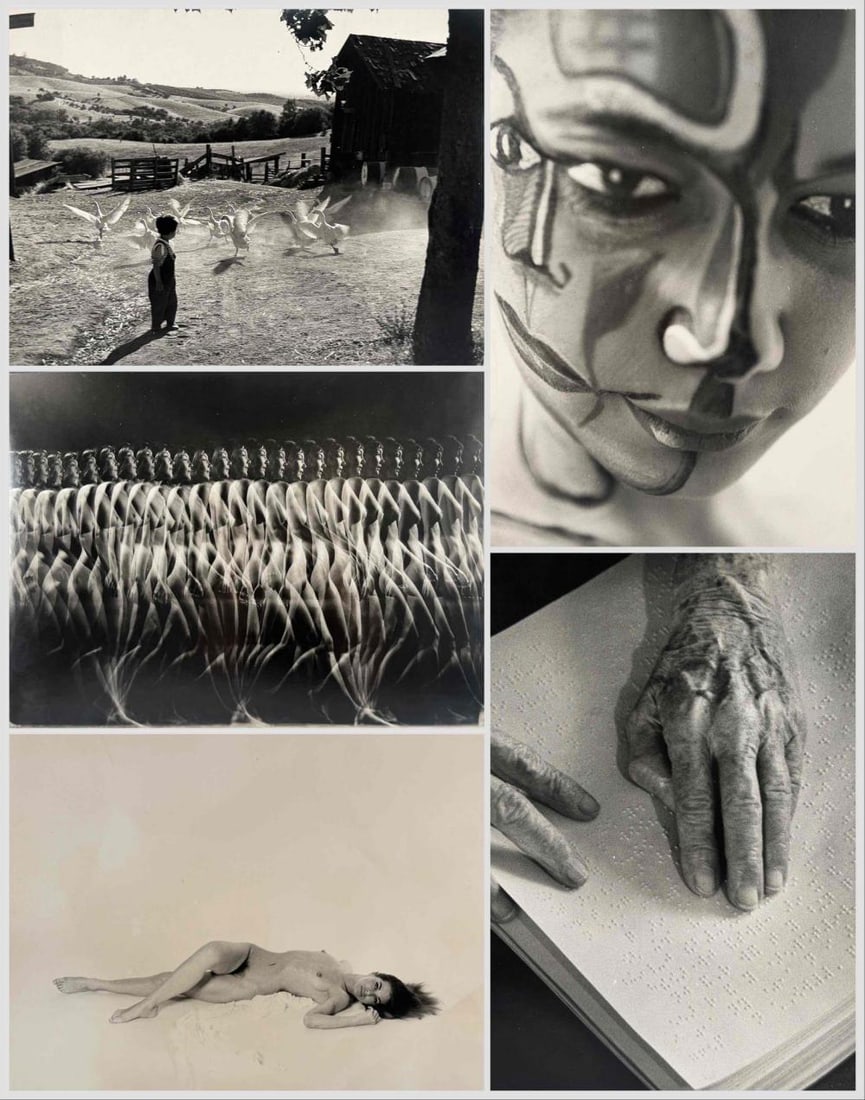 Fvive Carl Perutz (American, 1921-1981) Silver Gelatin photographs.: Carl Perutz (American, 1921-1981) Untitled, Multiple Exposure of Nude Figure Study, Vintage silver gelatin photography, photographers's studio stamp on verso. Approximately 16.5W x 12.0H in. - Additio