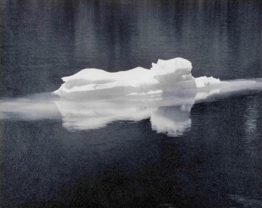 Mark Citret (American, b. 1949), Iceberg, Red Lake, Toned Gelatin Silver Print On Vellum: Mark Citret (American, b. 1949), Iceberg, Red Lake, Toned Gelatin Silver Print on Vellum. Signed, titled, dated 1993, and editioned '4/45' in pencil in the margin. Includes certificate of authenticity