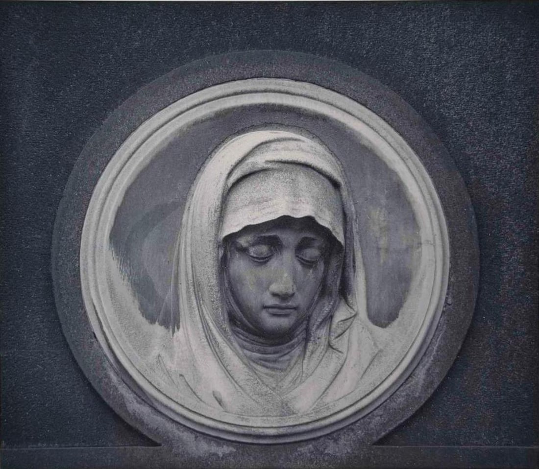 Mark Citret (American, b. 1949), Madonna, Prague, Gelatin Silver Print: Mark Citret (American, b. 1949), Madonna, Prague, Toned Gelatin Silver Print on Vellum. Signed, titled, dated 1995, and editioned '7/45' in pencil in the margin. Mark Citret is a California photograph