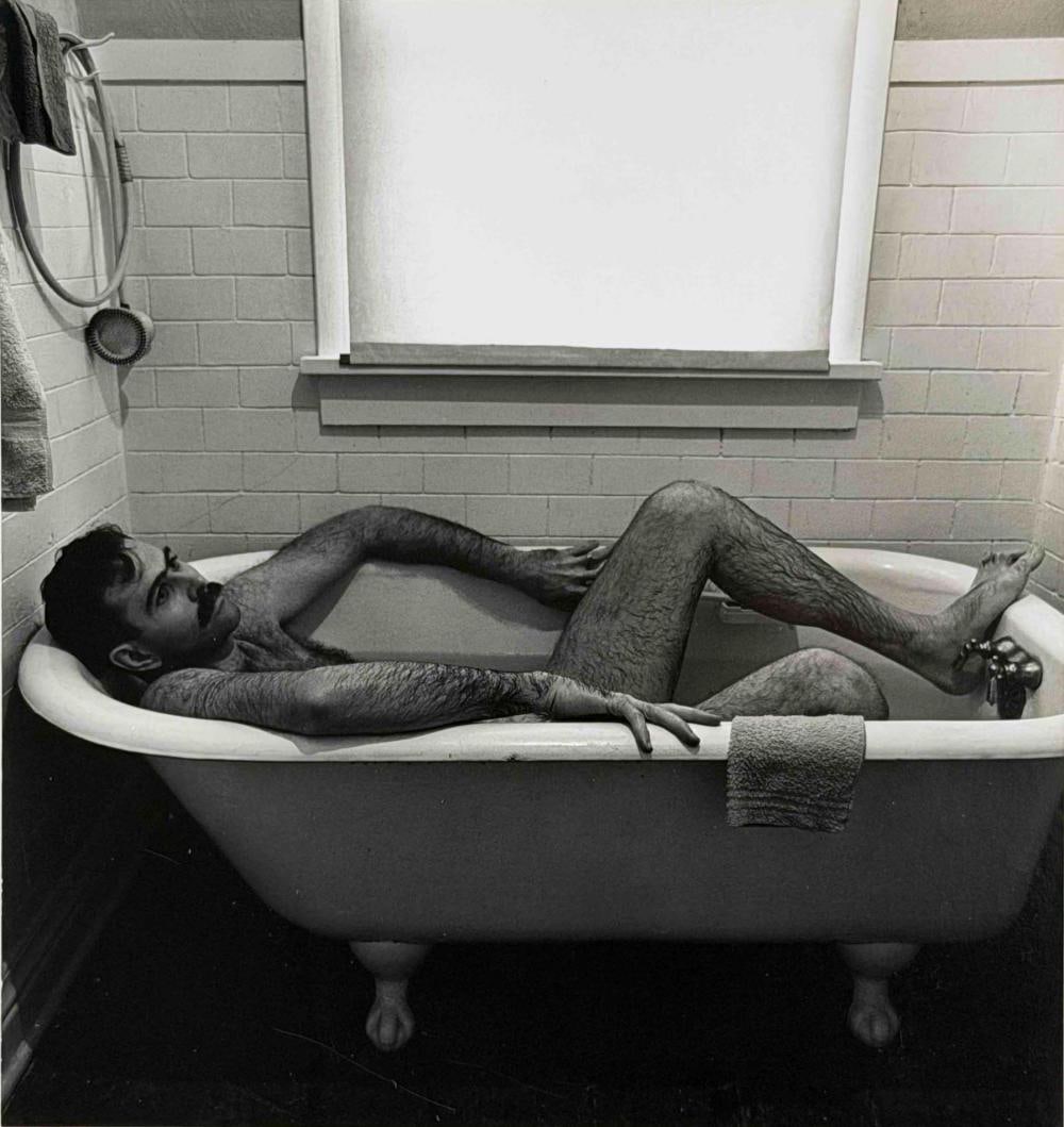 Jerry Uelsmann (American, 1934-2022), Self Portrait, Gelatin Silver Print: Jerry Uelsmann (American, 1934-2022), Self Portrait, Gelatin Silver Print. Pencil signed "J.N.U." and dated 1964 on mount. Jerry N. Uelsmann was an influential American photographer celebrated for his