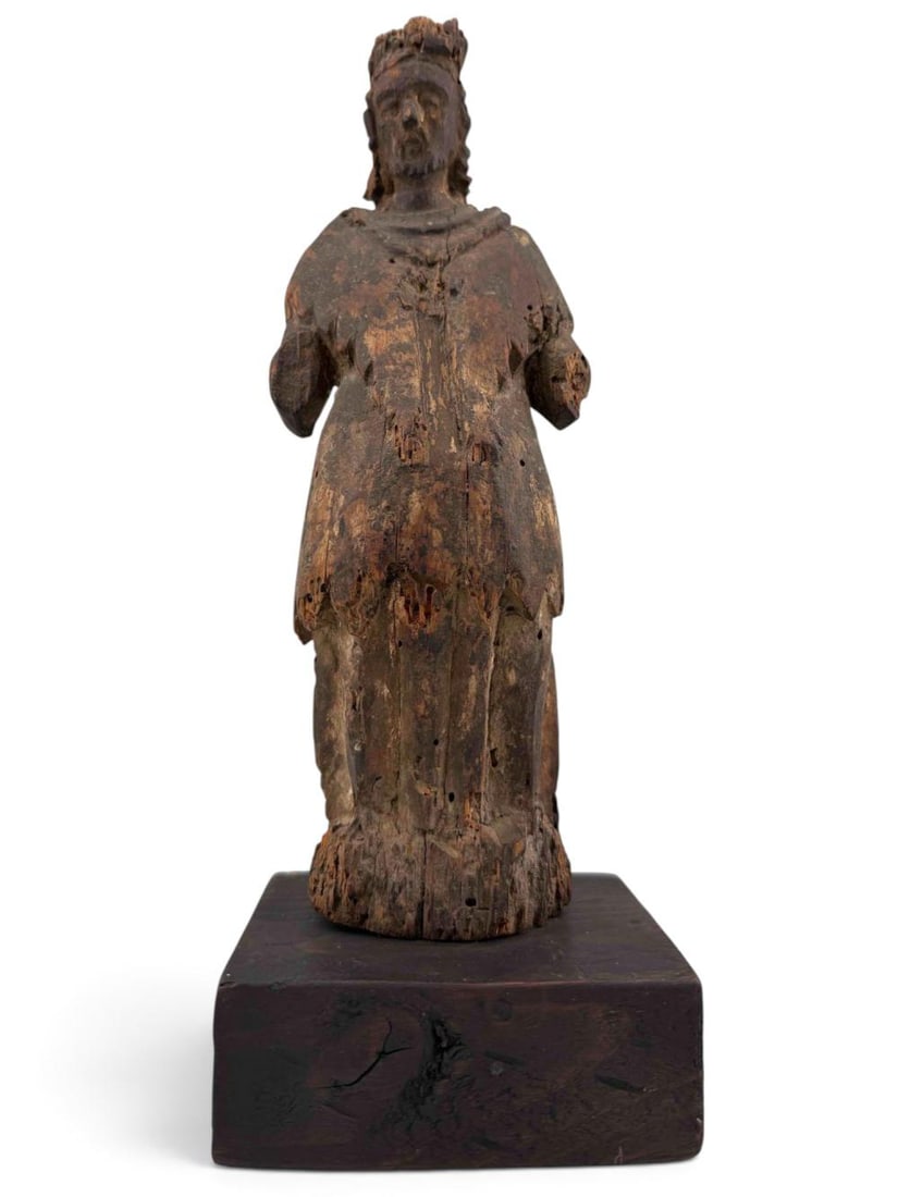Chinese Carved Wood Devotional Figure, Ming-Qing Dynasty (1 of 13)