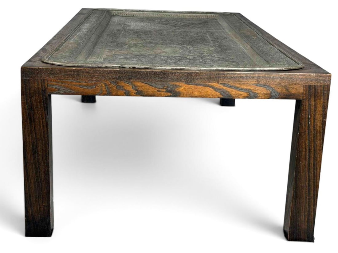 Large Persian Engraved Tray Top Table - 12