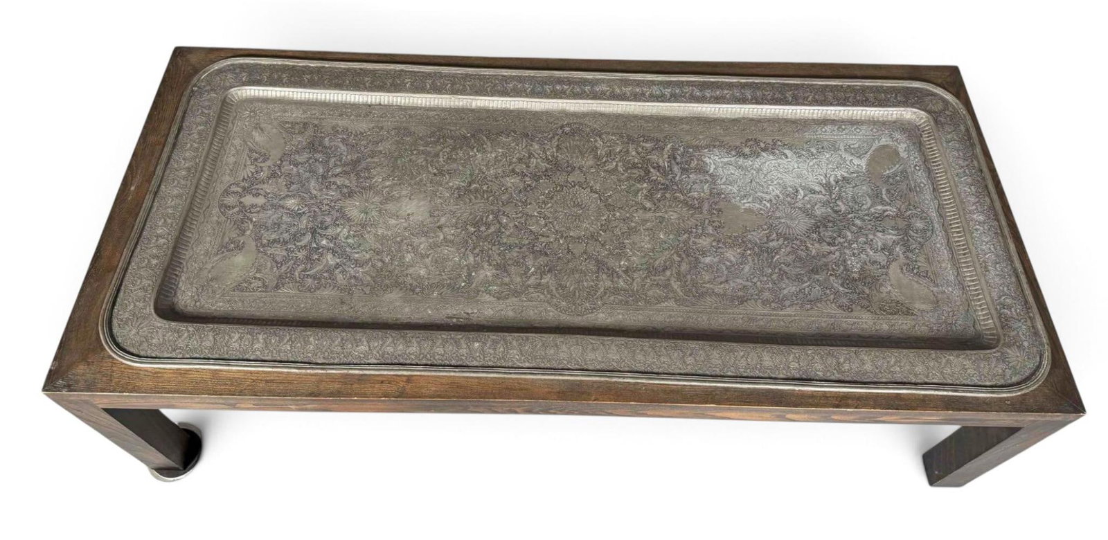 Large Persian Engraved Tray Top Table - 3