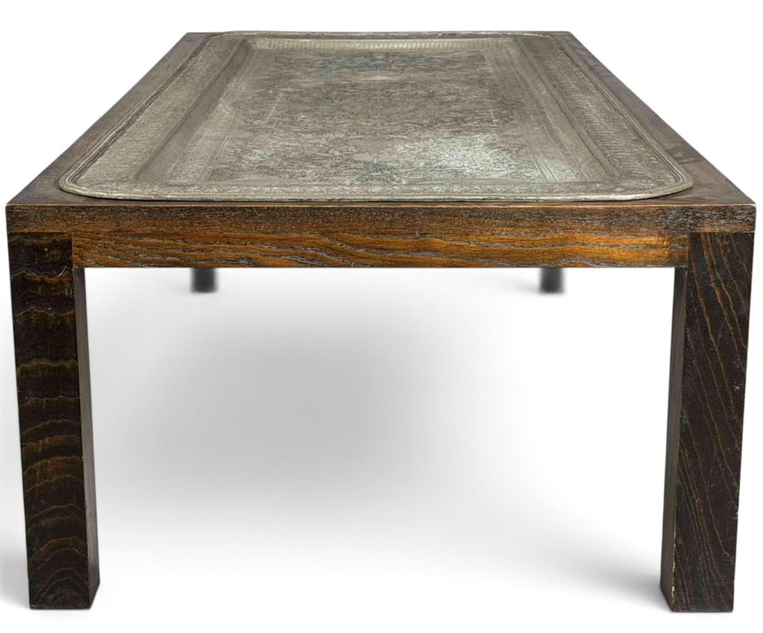 Large Persian Engraved Tray Top Table - 9