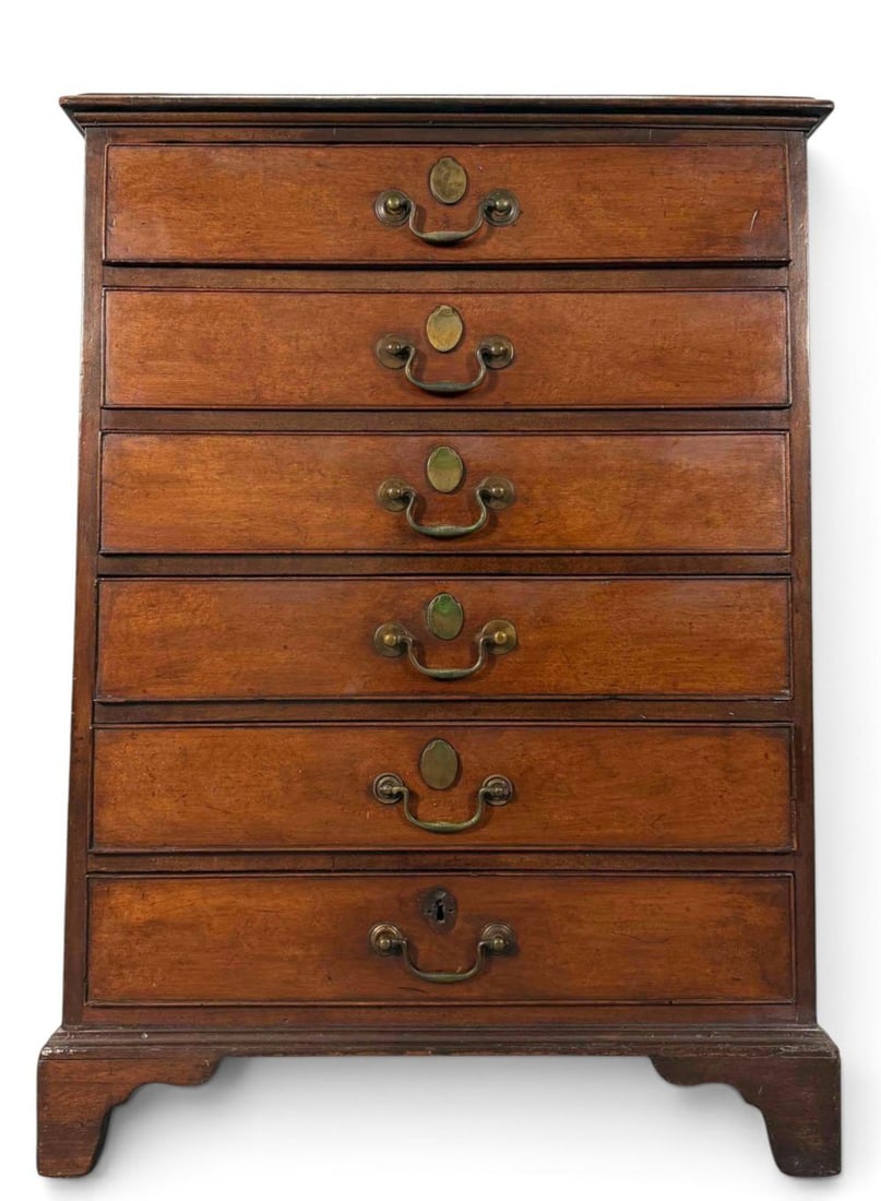 George III Diminutive Mahogany Chest Of Drawers: George III Diminutive Mahogany Chest Of Drawers. Approximately 36.0H x 26.5W x 24.25D in.