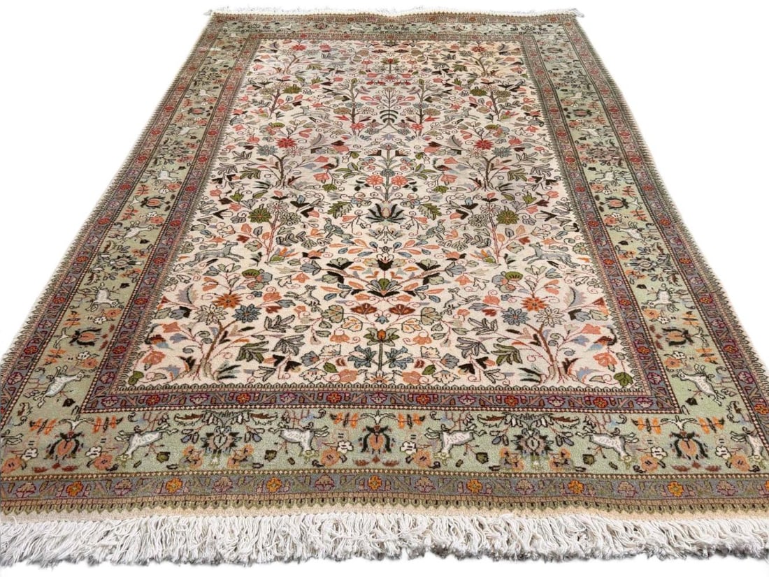 Persian Tabriz Animal And Floral Rug (1 of 14)