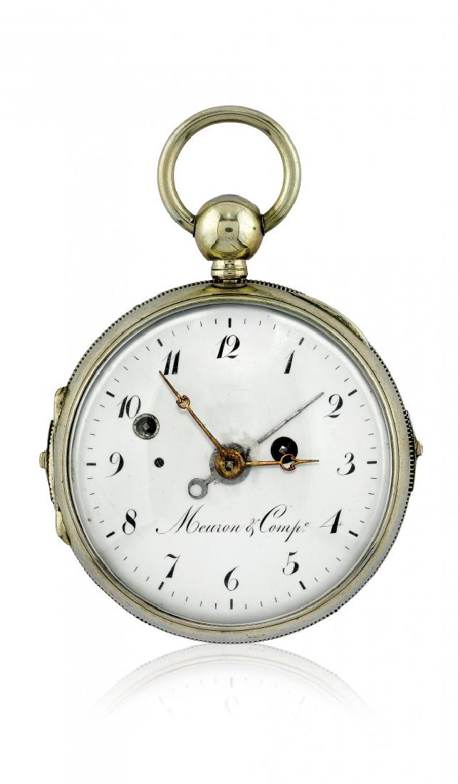 Two silver key-winding pocket watches, one signed (1 of 1)