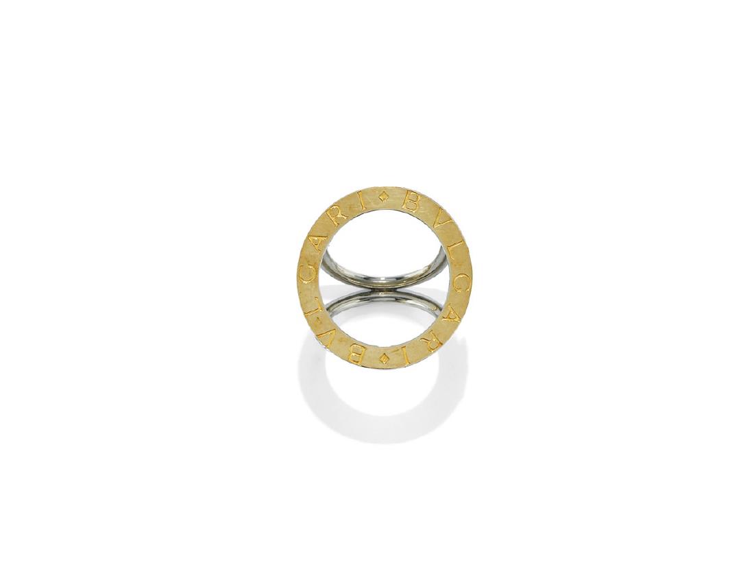 GOLD AND STEEL  scarf-clip,  BULGARI (1 of 1)