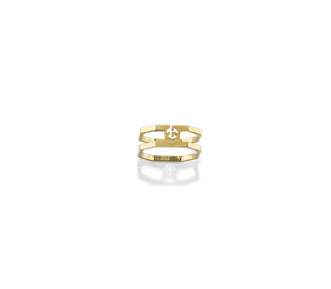 yellow gold " running" ring,  gucci (1 of 1)