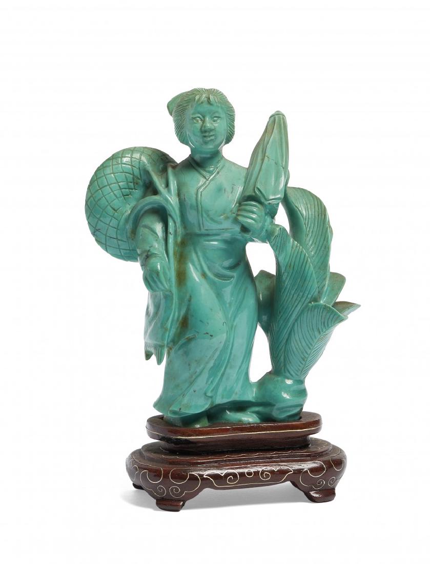 FEMALE FIGURE WITH UMBRELLA AND BANANA TREE China, 20th (1 of 1)