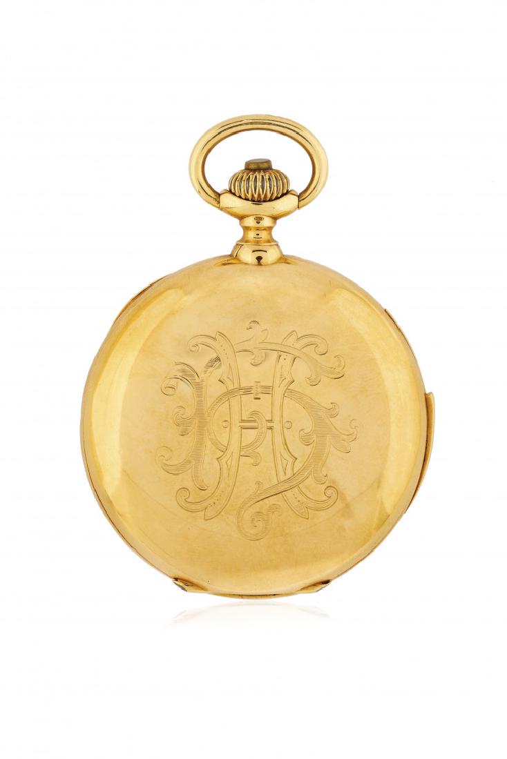 GOLD HUNTER CASE POCKET WATCH WITH MINUTE REPEATER, (1 of 1)