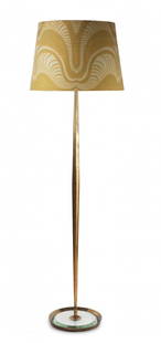 MAX INGRAND 1908-1969 '1692' FLOOR LAMP FOR FONTANA: MAX INGRAND 1908-1969 '1692' floor lamp for Fontana Arte 1960 circa Crystal, brass. Not original lampshade. Height 70.87 in. - TAGS: DESIGN