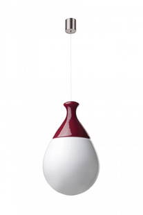 LUCIANO VISTOSI 1931 SUSPENSION LAMP FOR VISTOSI: LUCIANO VISTOSI 1931 Suspension lamp for Vistosi 1960 circa Blown opal and colored glass. Diffuser height 23.62 in. - TAGS: DESIGN