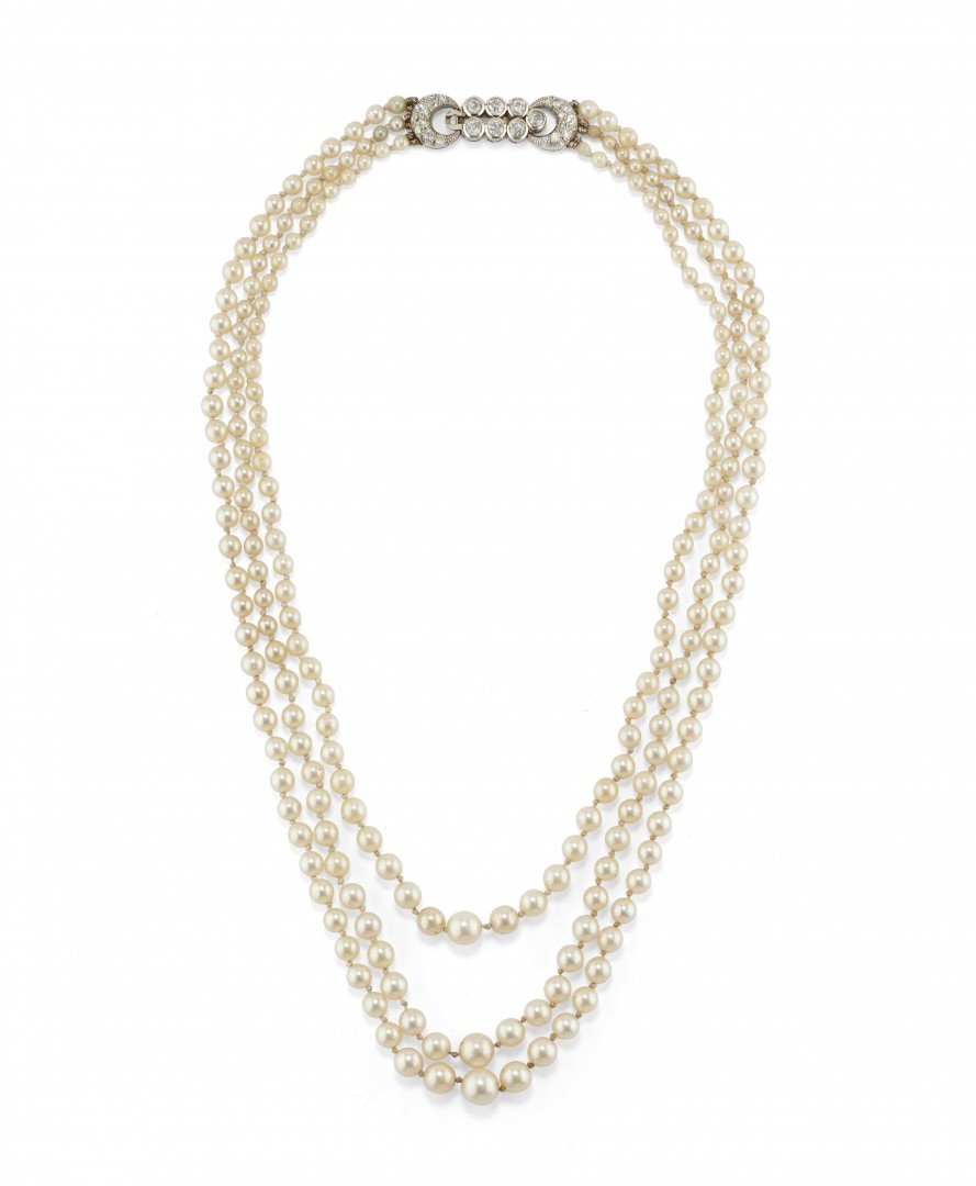 CULTURED PEARL AND DIAMOND NECKLACE (1 of 1)