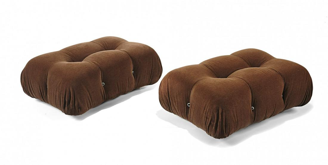 MARIO BELLINI 1935 Two 'Camaleonda' series poufs for (1 of 1)