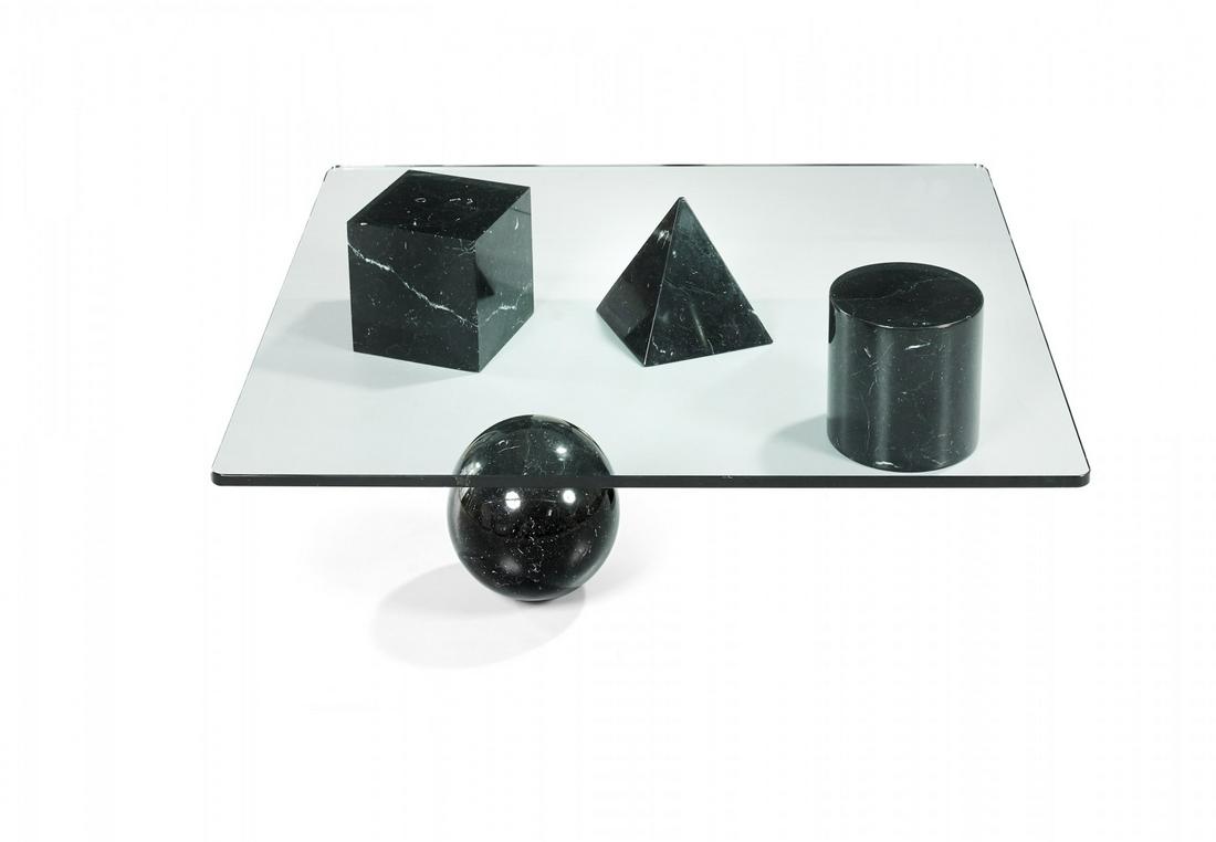 'Metafora' coffee table for Casigliani 1979: Marquina black marble, crystal.Â Probably reduced top.Â 8.46 x 35.83 x 38.19 in. TAGS: Design Tables
