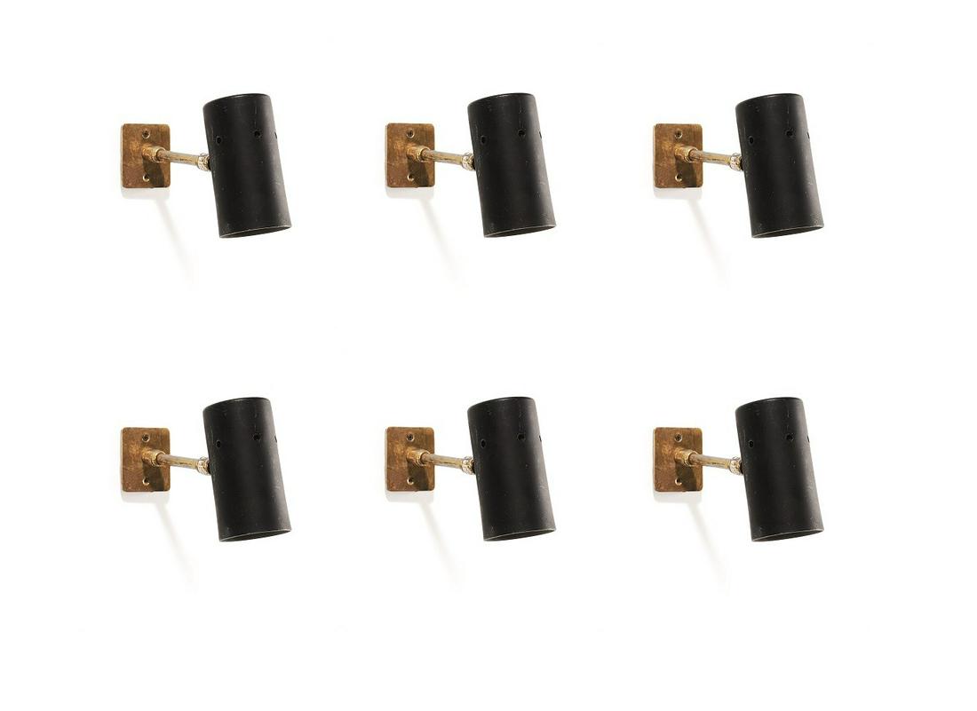 SEI LAMPADE DA PARETE ORIENTABILI  Italia, anni '50 (1 of 1)