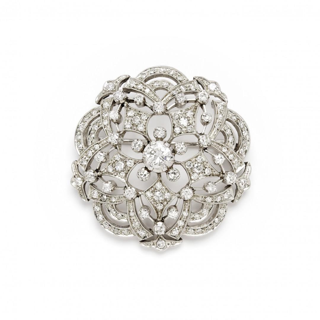 platinum and diamond brooch (1 of 1)