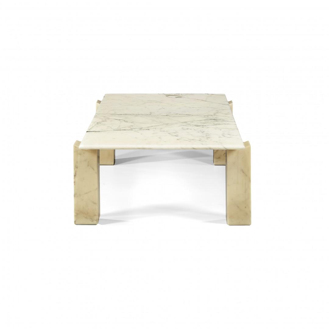 G. CAPPELLINI & G. SALA (ATTRIBUITO) Tavolo basso Anni: Marmo, metallo. 43 x 160 x 87 cm Marble, metal. 16.93 x 62.99 x 34.25 in. TAGS: DESIGN