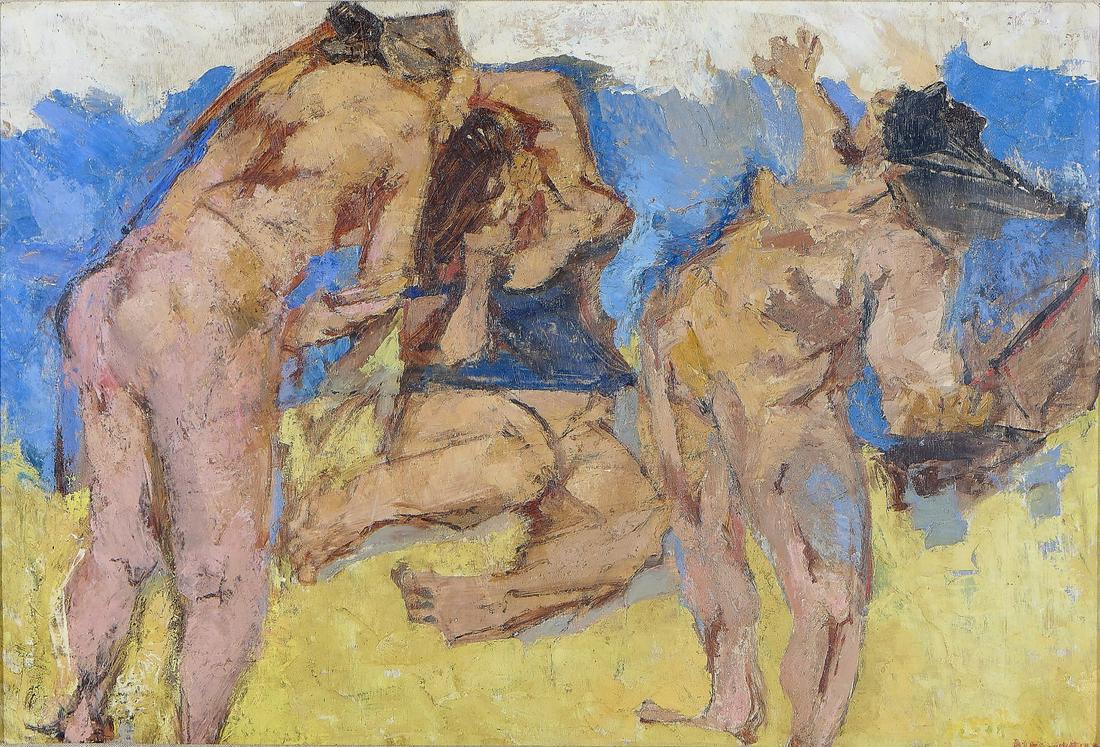 FAUSTO PIRANDELLO 1899-1975 Bagnanti Fine anni â€˜40 (1 of 1)