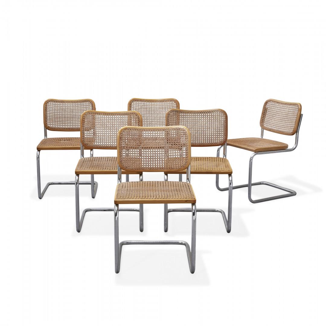 MARCEL BREUER  1902-1981 SEI SEDIE 'CESCA' PER GAVINA - SIX 'CESCA' CHAIRS FOR GAVINA (1 of 1)