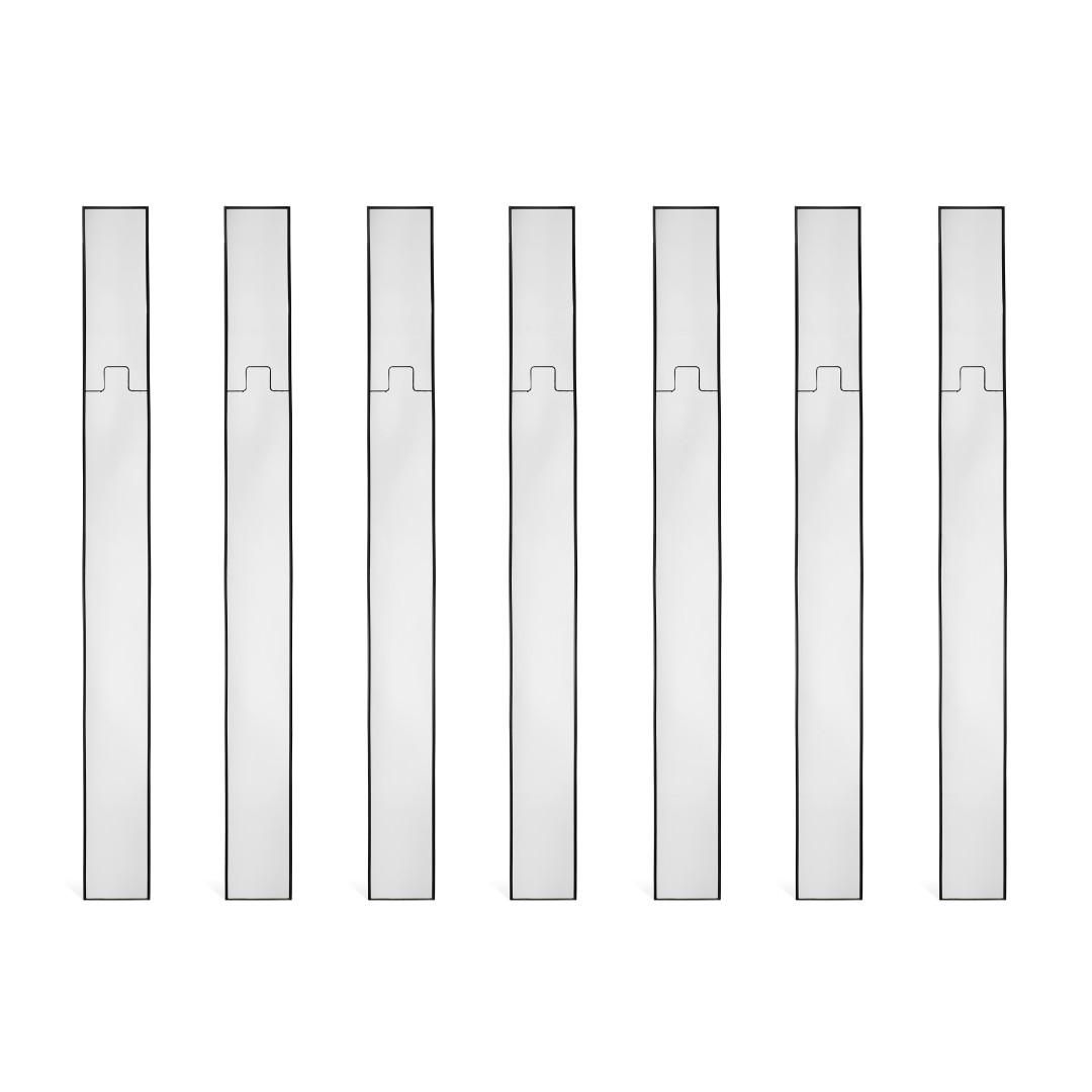 LUCIANO BERTONCINI 1939 Seven 'Gronda' mirrored coat racks for Elco: Seven 'Gronda' mirrored coat racks for Elco 1970s Plastic, mirrored glass. Minor defects. 78.74 x 55.12 x 2.36 in.